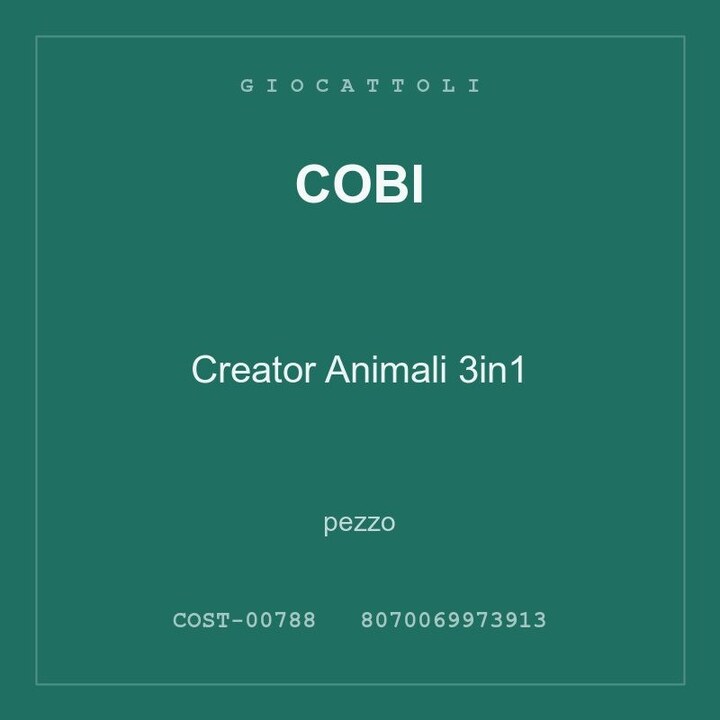 Cobi Creator Animali 3in1 — conf. 6 pz