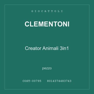 Clementoni Creator Animali 3in1 — conf. 6 pz