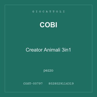 Cobi Creator Animali 3in1 — conf. 8 pz