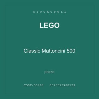 LEGO Classic Mattoncini 500 — pezzo singolo