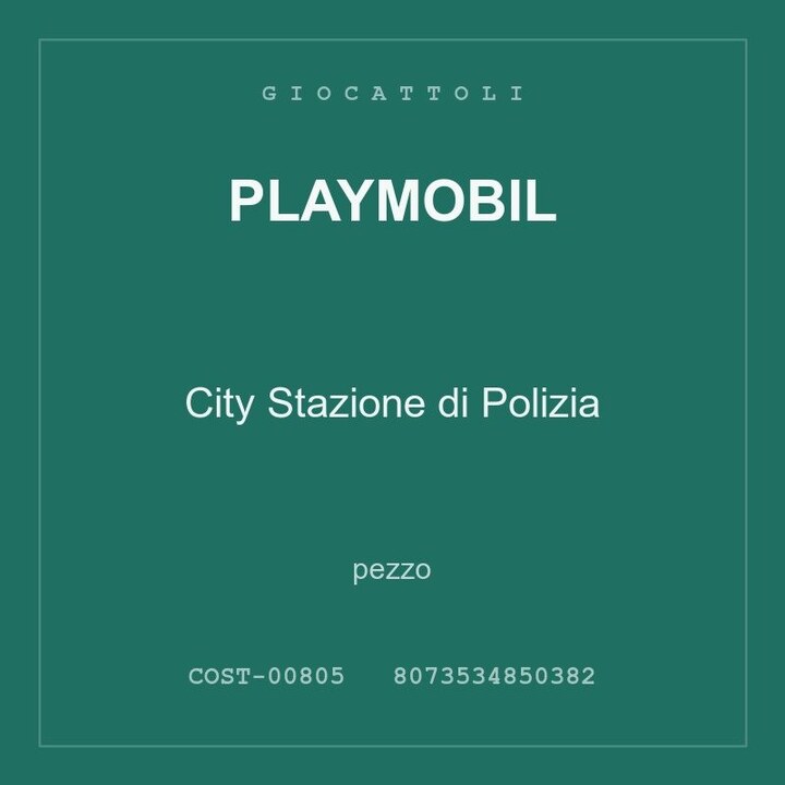 Playmobil City Stazione di Polizia — pezzo singolo