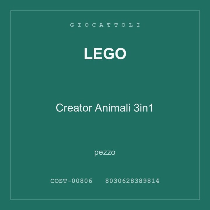 LEGO Creator Animali 3in1 — conf. 3 pz