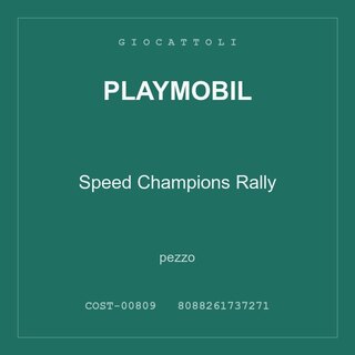 Playmobil Speed Champions Rally — conf. 4 pz