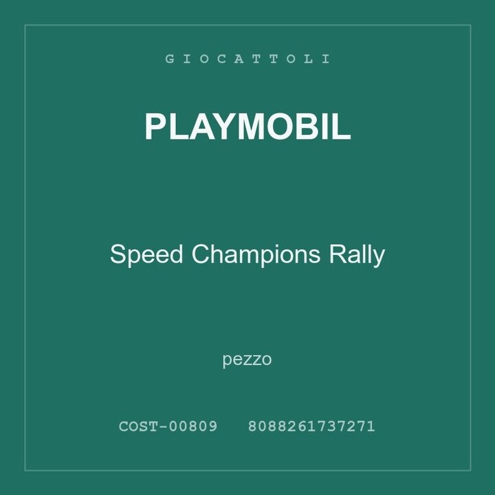 Playmobil Speed Champions Rally — conf. 4 pz