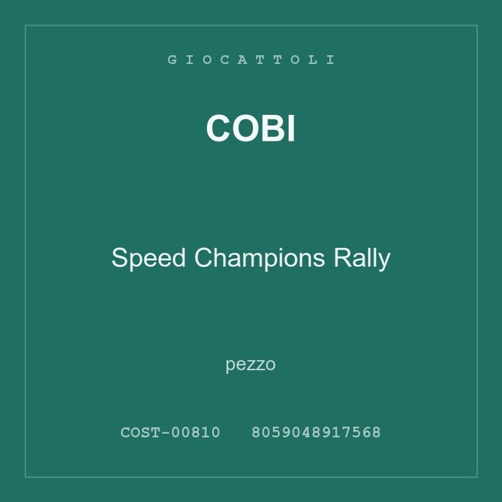 Cobi Speed Champions Rally — conf. 3 pz