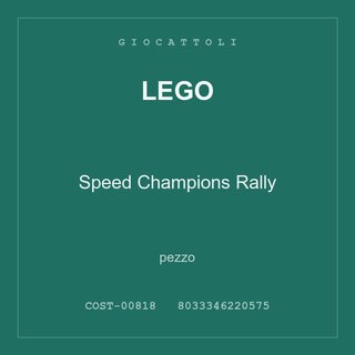 LEGO Speed Champions Rally — pezzo singolo