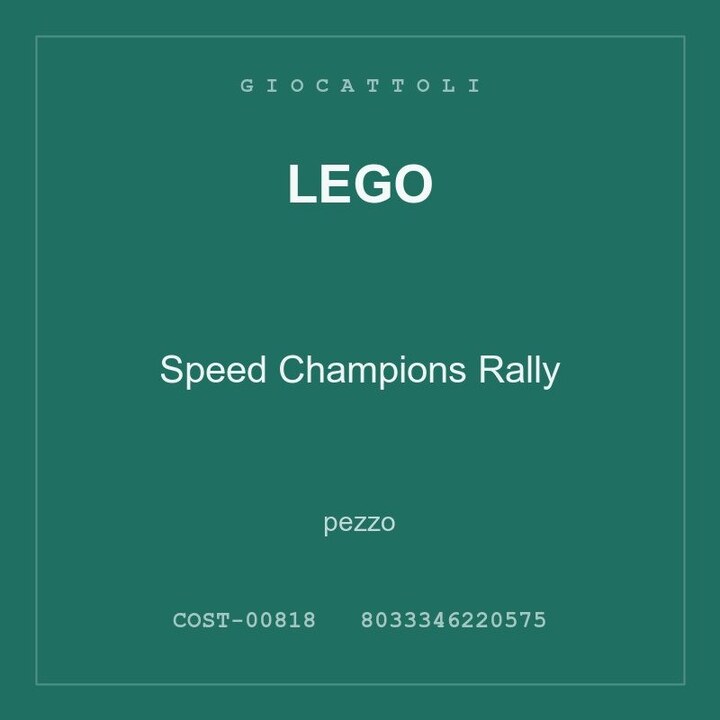 LEGO Speed Champions Rally — pezzo singolo
