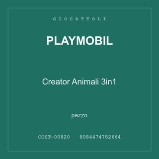 Playmobil Creator Animali 3in1 — pezzo singolo