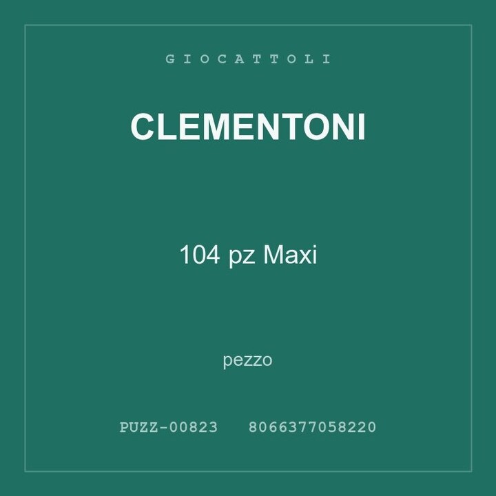 Clementoni 104 pz Maxi — pezzo