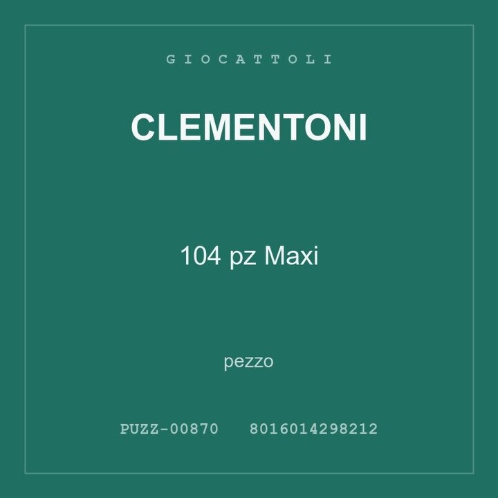 Clementoni 104 pz Maxi — conf. 4 pz