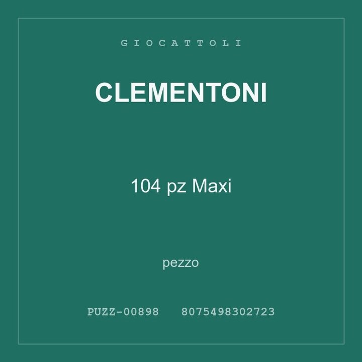 Clementoni 104 pz Maxi — conf. 8 pz
