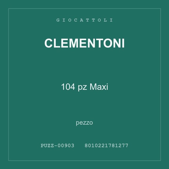 Clementoni 104 pz Maxi — conf. 12 pz