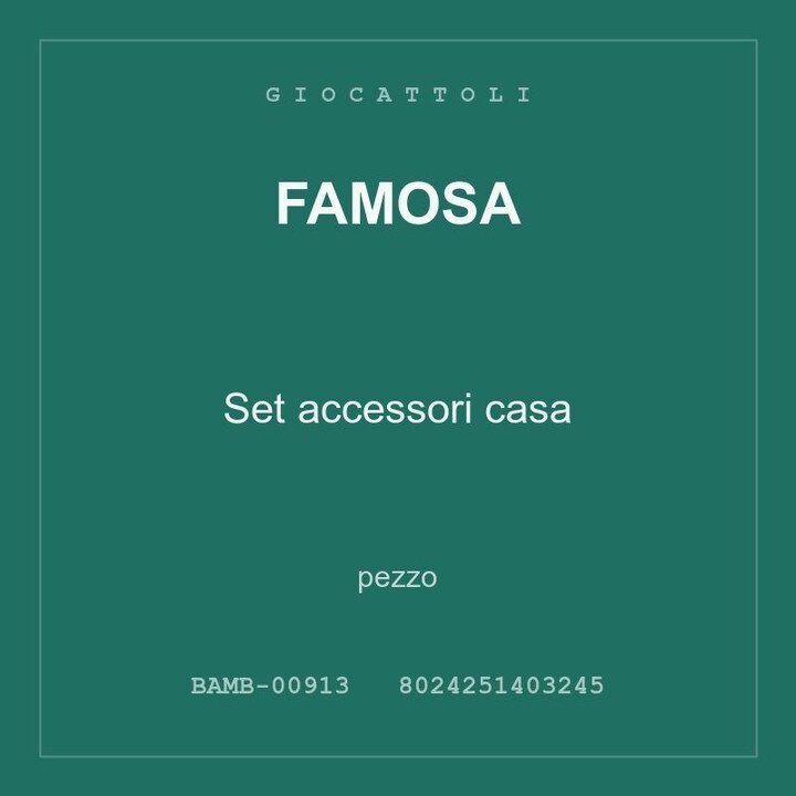 Famosa Set accessori casa — pezzo