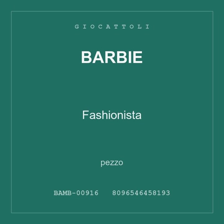 Barbie Fashionista — pezzo