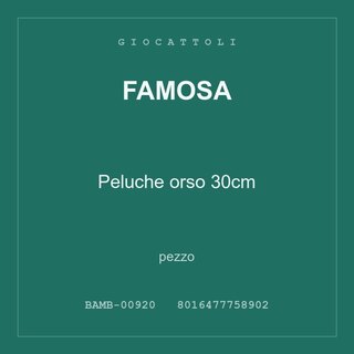 Famosa Peluche orso 30cm — pezzo