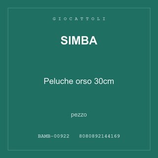 Simba Peluche orso 30cm — pezzo