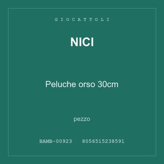 Nici Peluche orso 30cm — pezzo