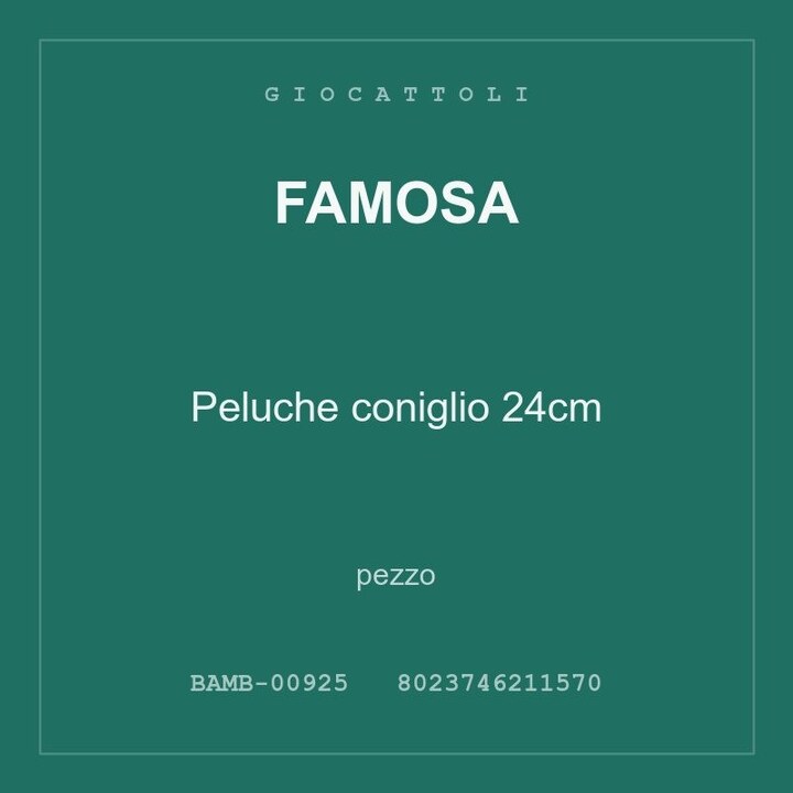 Famosa Peluche coniglio 24cm — pezzo