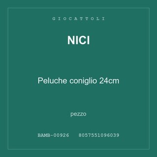 Nici Peluche coniglio 24cm — conf. 2 pz