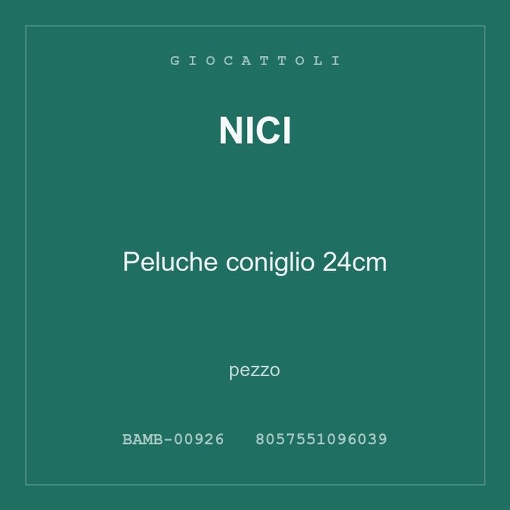 Nici Peluche coniglio 24cm — conf. 2 pz
