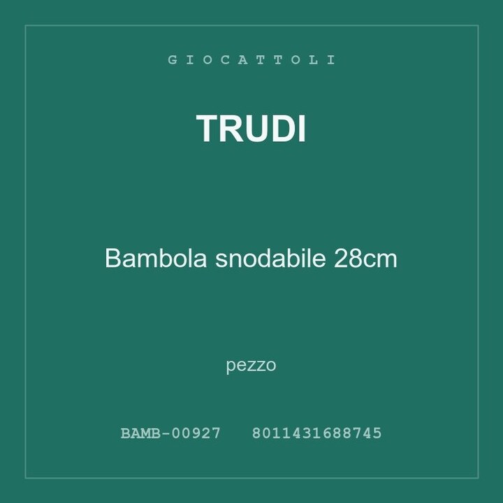 Trudi Bambola snodabile 28cm — pezzo