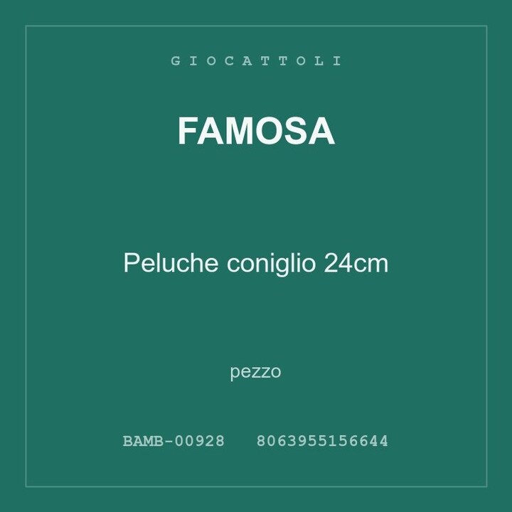 Famosa Peluche coniglio 24cm — conf. 2 pz