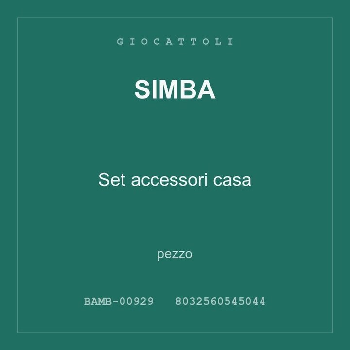 Simba Set accessori casa — pezzo
