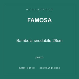 Famosa Bambola snodabile 28cm — conf. 2 pz