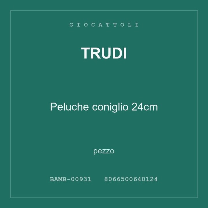 Trudi Peluche coniglio 24cm — conf. 2 pz
