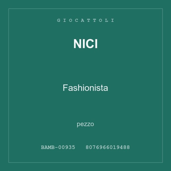 Nici Fashionista — pezzo