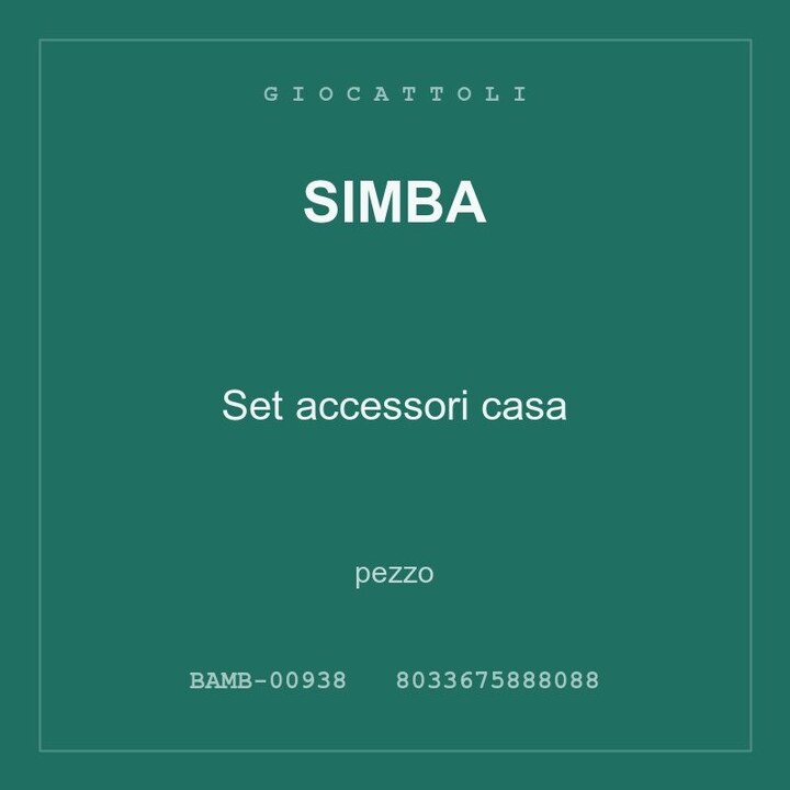 Simba Set accessori casa — conf. 2 pz