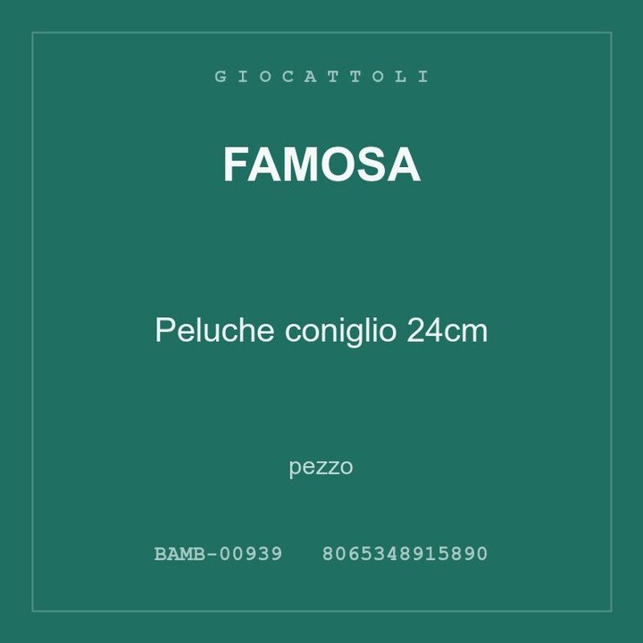 Famosa Peluche coniglio 24cm — conf. 3 pz