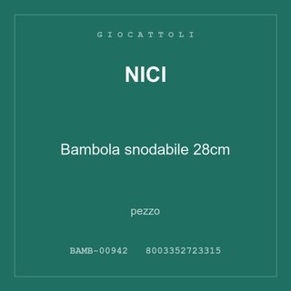 Nici Bambola snodabile 28cm — pezzo