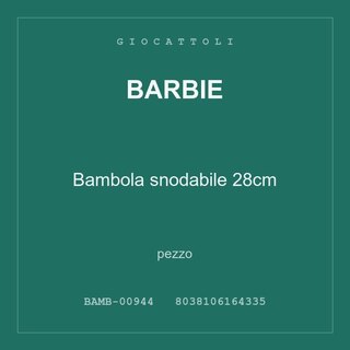 Barbie Bambola snodabile 28cm — conf. 4 pz