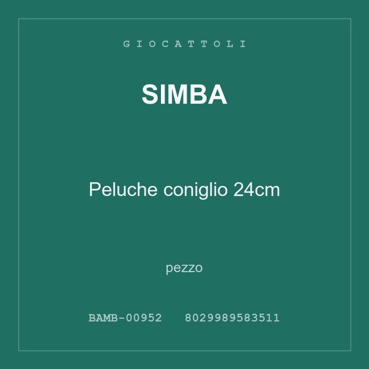 Simba Peluche coniglio 24cm — conf. 2 pz