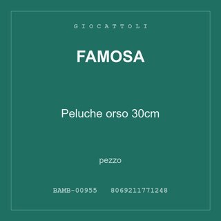 Famosa Peluche orso 30cm — conf. 3 pz