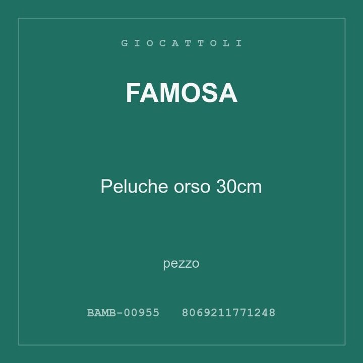 Famosa Peluche orso 30cm — conf. 3 pz