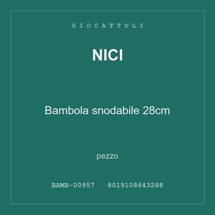 Nici Bambola snodabile 28cm — conf. 2 pz