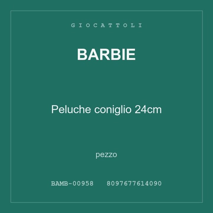 Barbie Peluche coniglio 24cm — conf. 3 pz