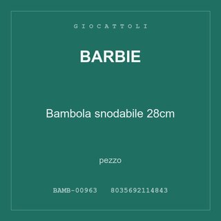 Barbie Bambola snodabile 28cm — conf. 6 pz