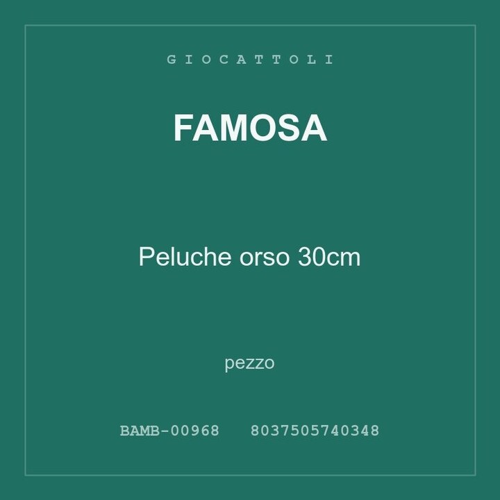 Famosa Peluche orso 30cm — conf. 4 pz
