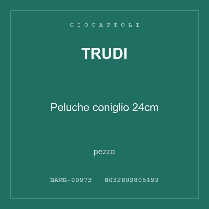 Trudi Peluche coniglio 24cm — conf. 6 pz