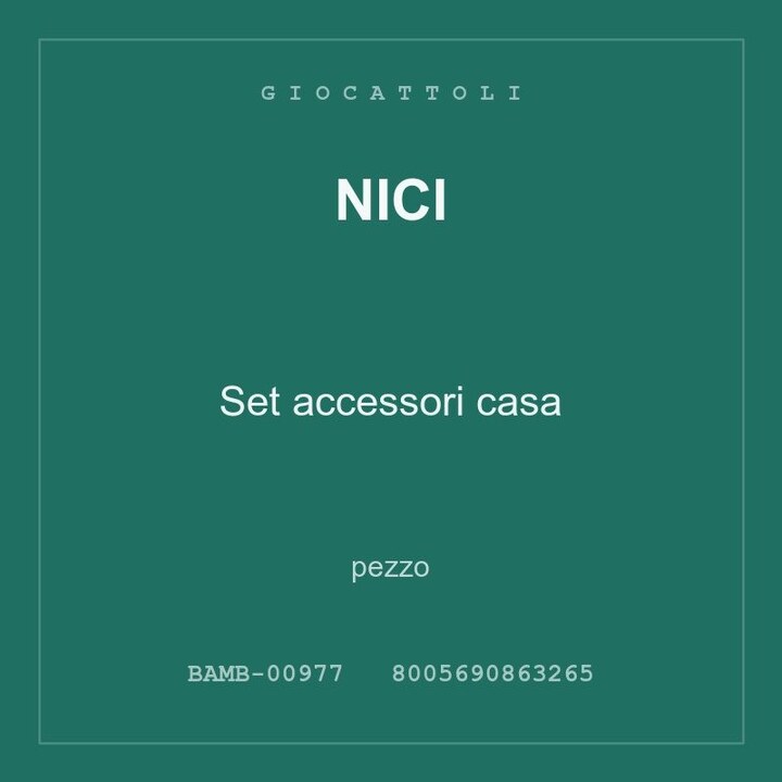 Nici Set accessori casa — conf. 4 pz
