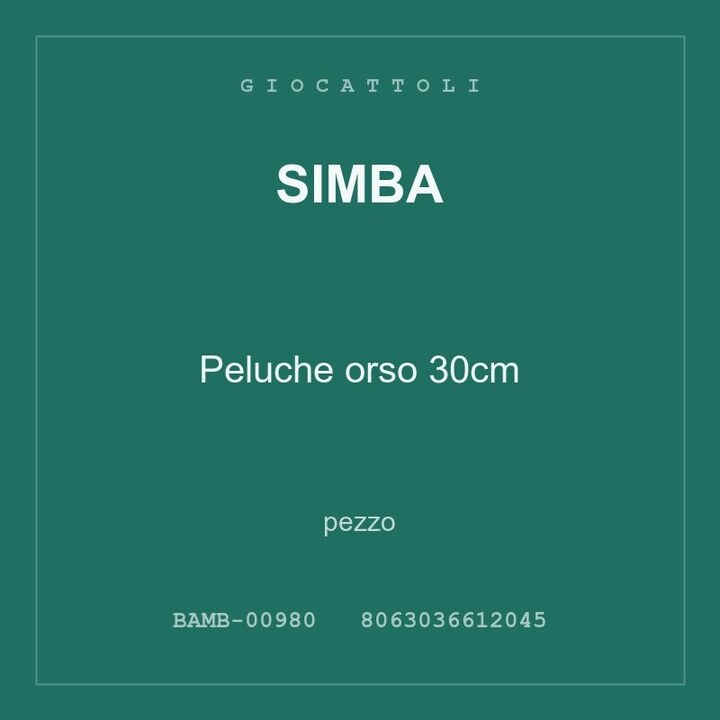 Simba Peluche orso 30cm — conf. 2 pz
