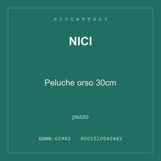 Nici Peluche orso 30cm — conf. 3 pz