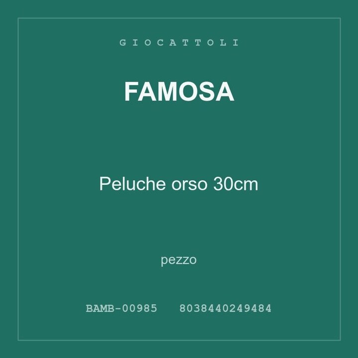 Famosa Peluche orso 30cm — conf. 6 pz