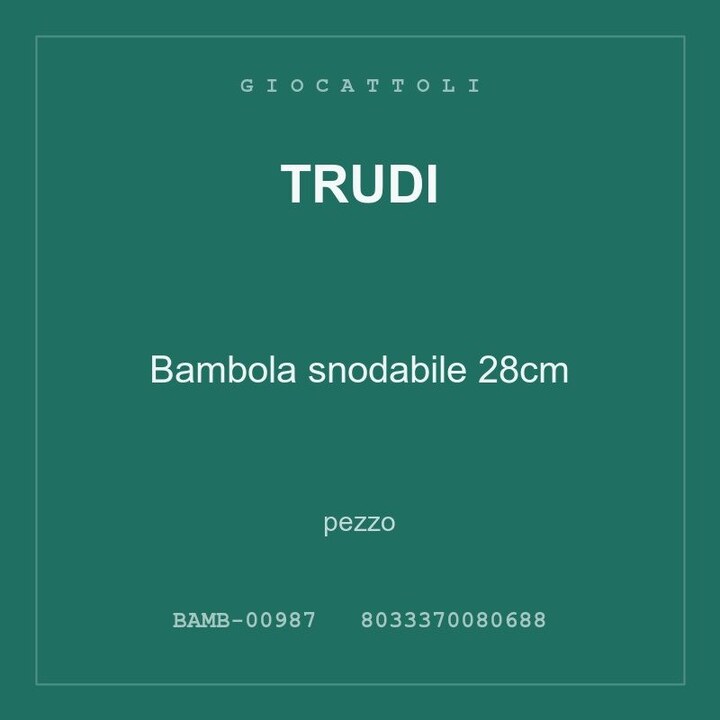 Trudi Bambola snodabile 28cm — conf. 2 pz