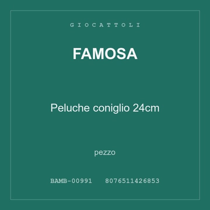 Famosa Peluche coniglio 24cm — conf. 6 pz
