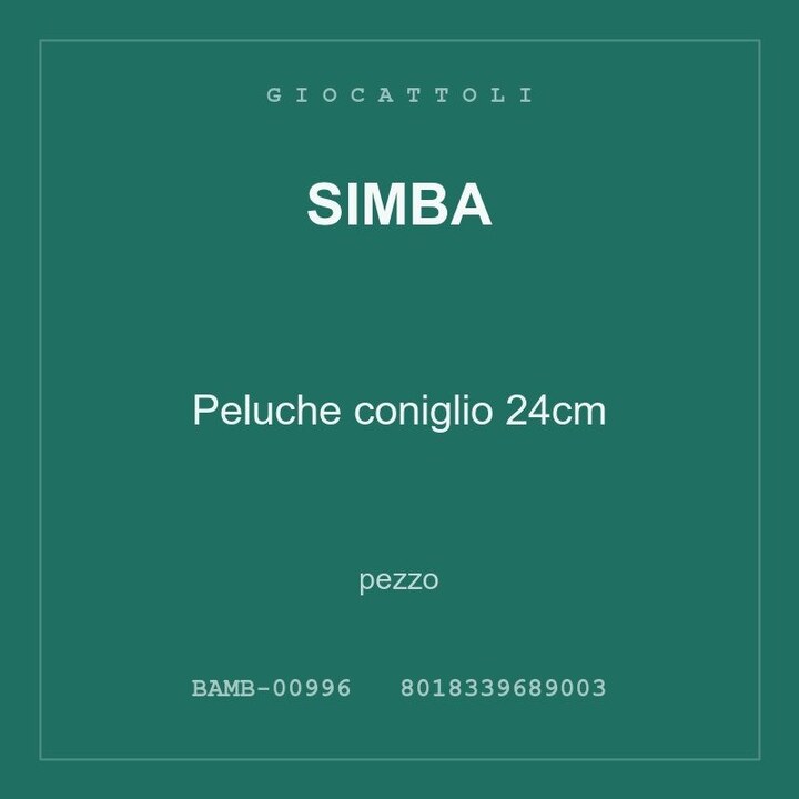 Simba Peluche coniglio 24cm — conf. 4 pz