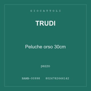Trudi Peluche orso 30cm — pezzo